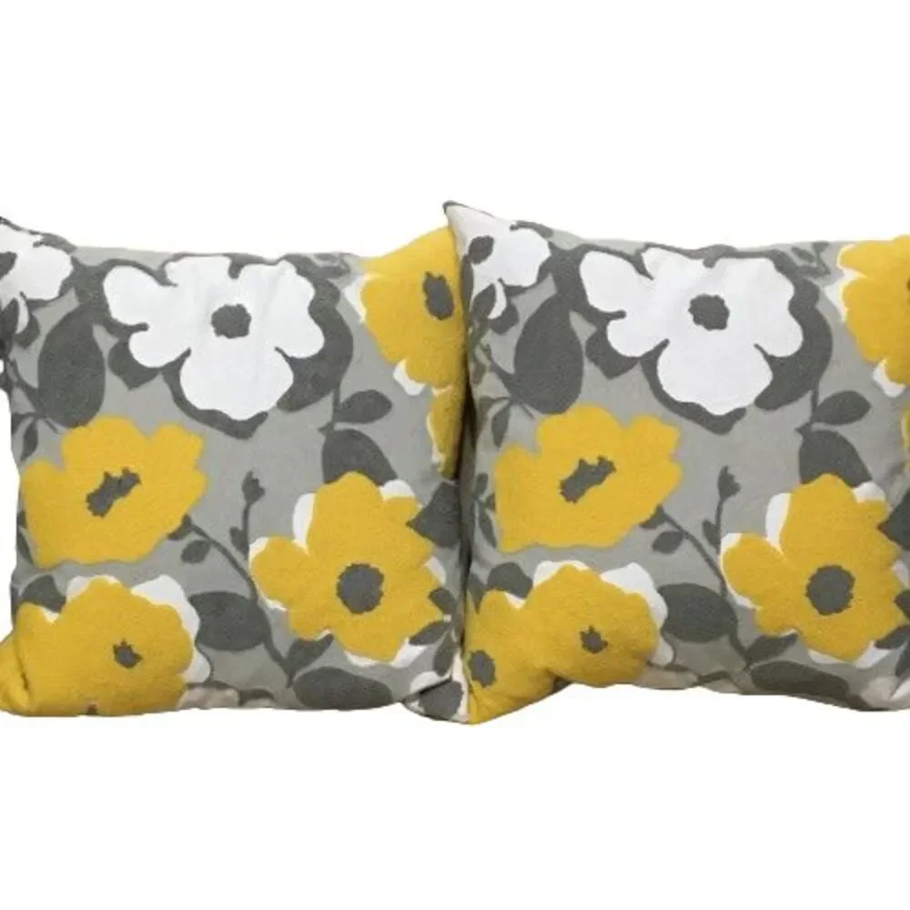 Pair (2) ENVOGUE Throw Pillows Crewel Embroidery 20x20